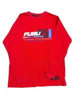 Vintage FUBU Sports Long Sleeve T-Shirt – Red – Youth XL